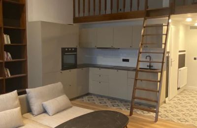 Apartament w zabytku na sprzedaż Lubiechowo, Pałac w Lubiechowie, Zachodniopomorskie, Widok na otwartą kuchnię 