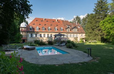 Pałac na sprzedaż Badenia-Wirtembergia, Blick vom Pool
