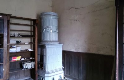 Dwór na sprzedaż Dobrocin, Pałac w Dobrocinie, Warmińsko-mazurskie, Piec kaflowy
