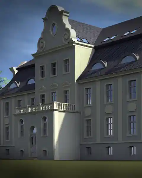 Rychnów, Projekt pałacu i odrestaurowany dwór